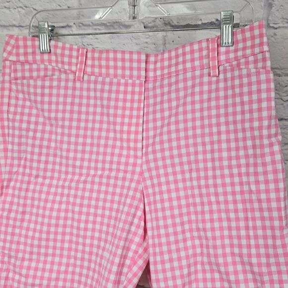 Talbots Perfect Short Pink Gingham Petites 6P Cotton Bermuda Classic Mid-Rise - Picture 3 of 13